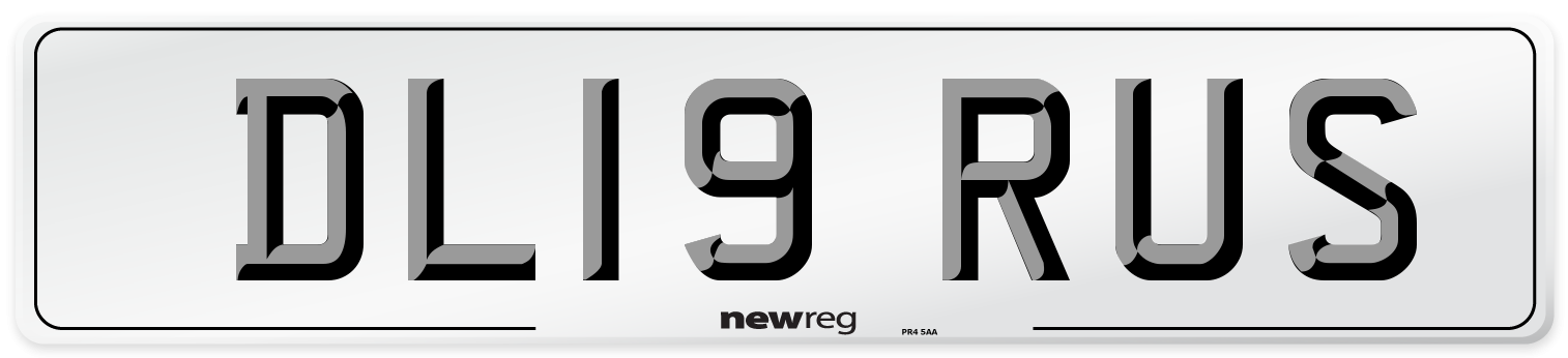 DL19 RUS Number Plate from New Reg